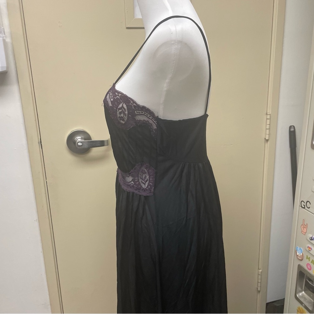 Lily of France VTG 70’s Rosa Puleo Szule Nightgown size small black purple - Picture 6 of 12